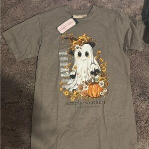 Simply Southern Autumn Ghost Tee - Brown and Yellow